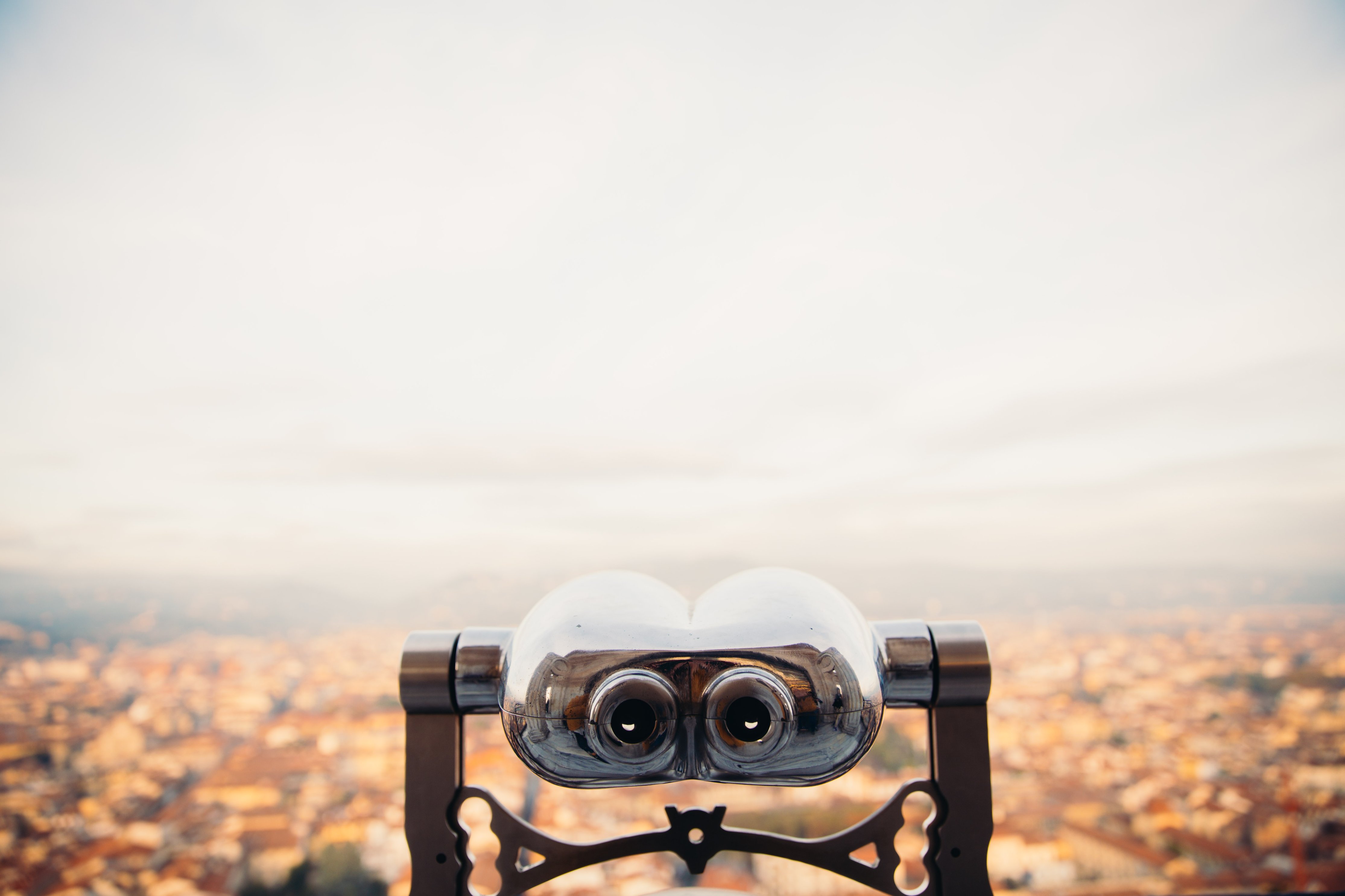 city view with binocular